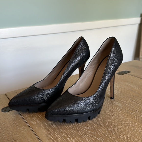 Donald J Pliner Endiva Italy 8.5 lug sole pointed toe leather high heel pumps - Picture 9 of 12